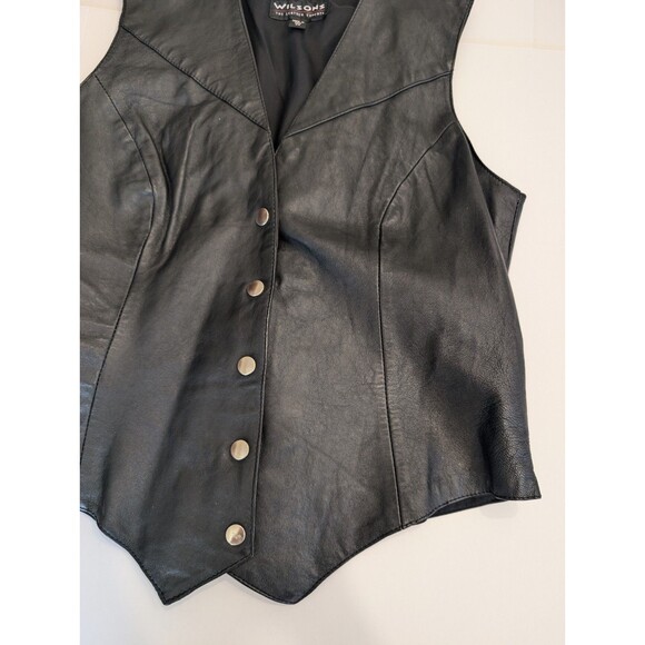 Wilson's Leather Biker Vest Women's M Button Up Goth Grunge Matrix Sleeveless - Picture 4 of 8